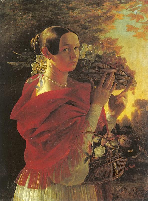 Ivan Khrutsky Young Woman with a Basket Germany oil painting art